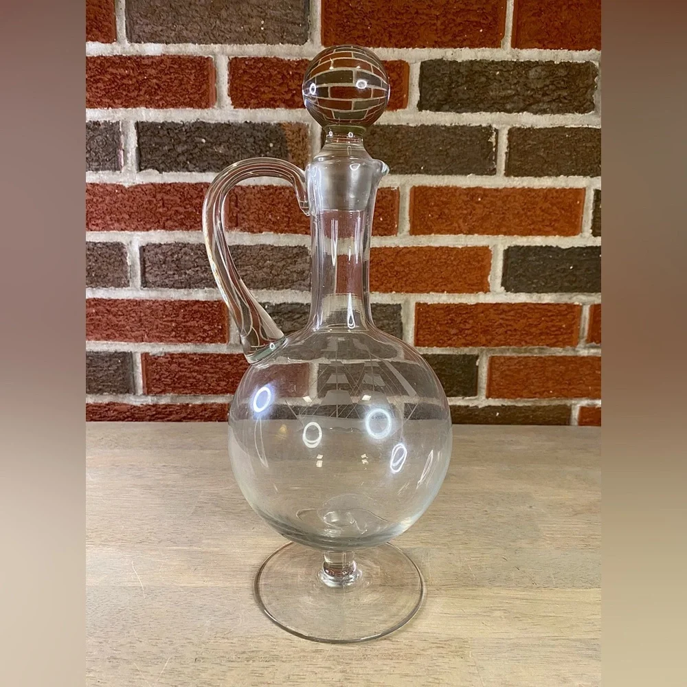 Vintage‎ Etched Crystal Clipper Ship's Liquor Decanter
